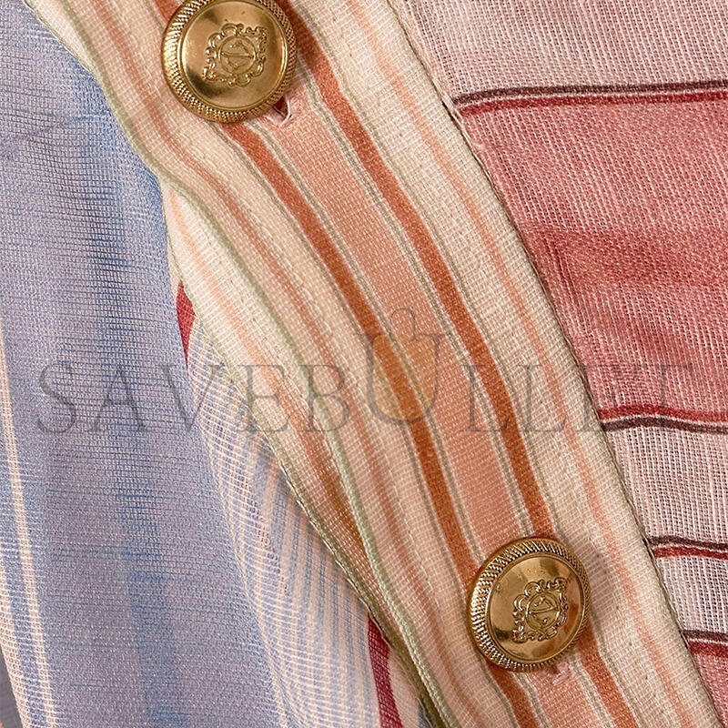 ZIMMERMANN REBELLION PATCHWORK STRIPED LINEN AND SILK-BLEND VOILE MIDI WRAP DRESS 46376663162996888